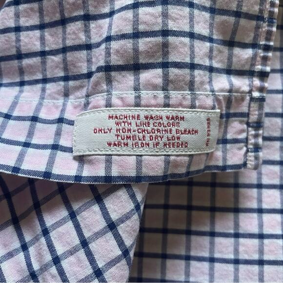 Brooks Brothers Mens/Teens Madison Button Down Shirt Pink/ Blue Size Large - Picture 5 of 10